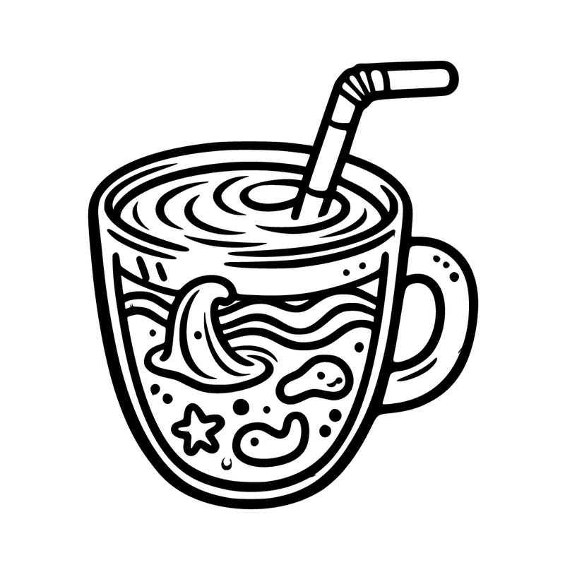 a glass cup with slime in it in the slime is a mini ocean