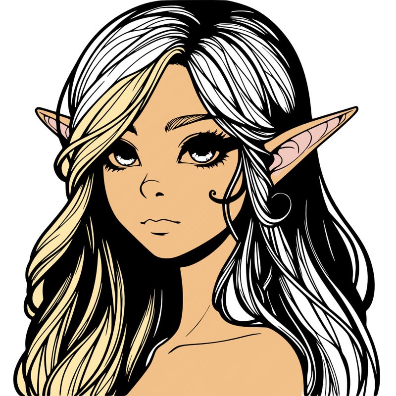 elf girl realistic dark fantasy