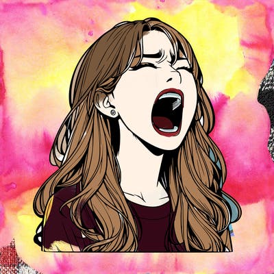 screaming realistic, girl