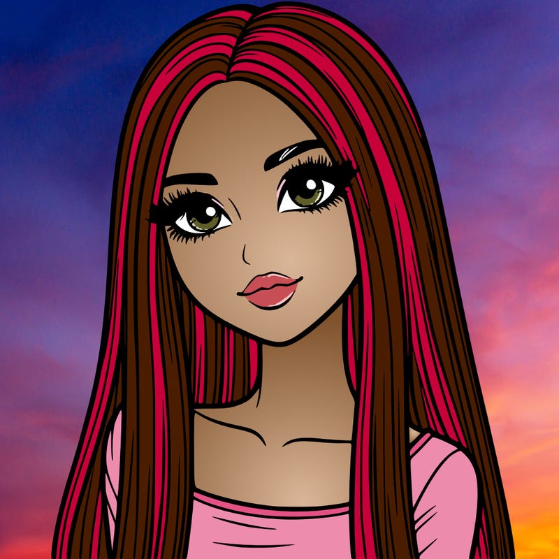 realistic girl with straight and long hair