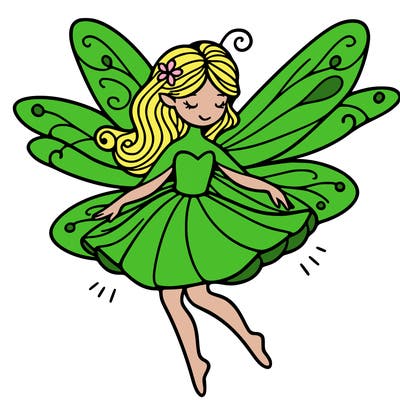 create a fairy with wings flying