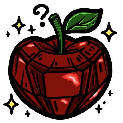 very shiny crystal apple