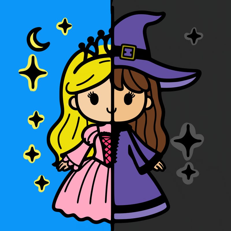 split princess and witch