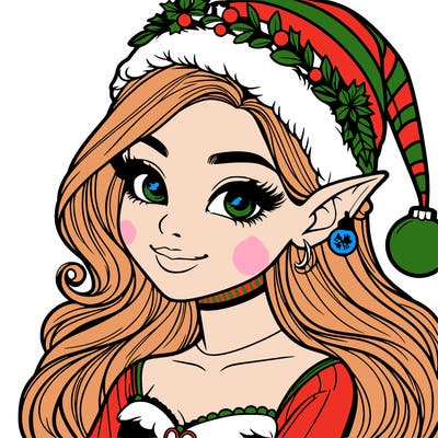 christmas girl elf realistic