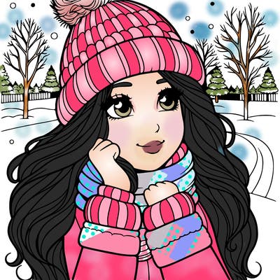beautiful girl in winter