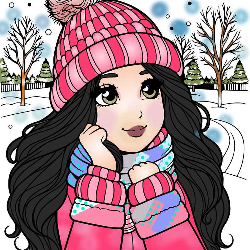 beautiful girl in winter