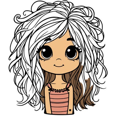 messy hair pretty  little  girl