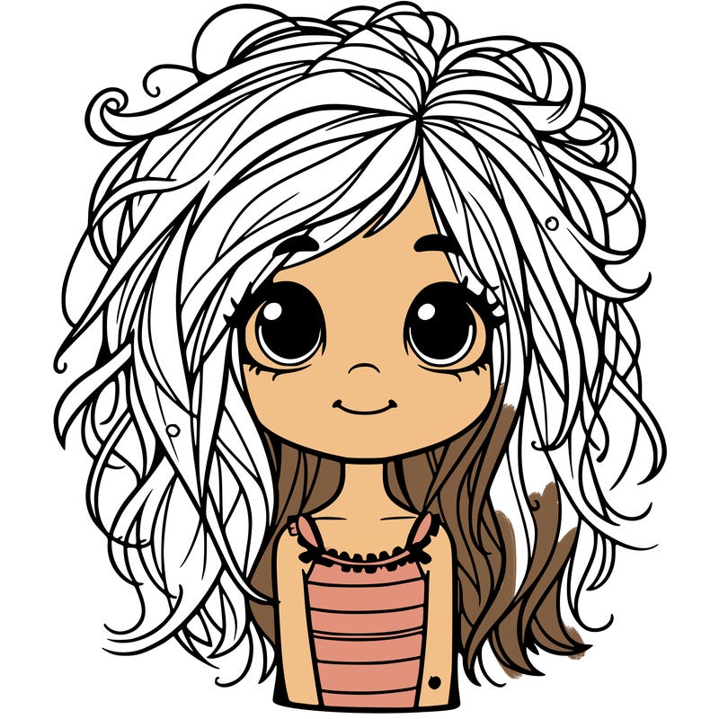 messy hair pretty  little  girl