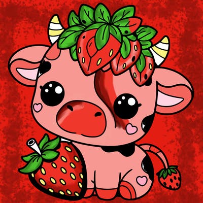 cute strawberry cow