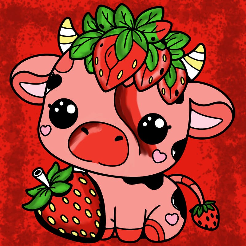 cute strawberry cow
