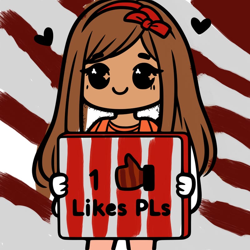 girl holding a sign saying 10 likes pls