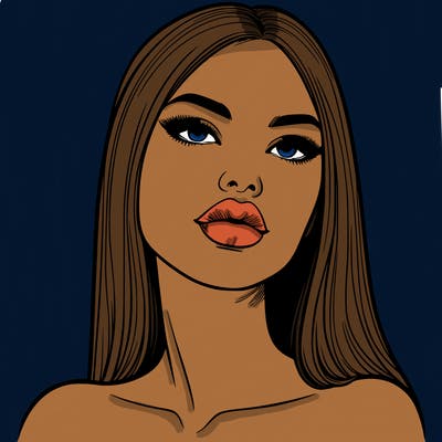 realistic woman with full lips
