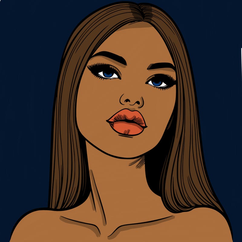 realistic woman with full lips