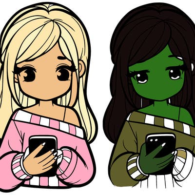 a girl holding a phone texting