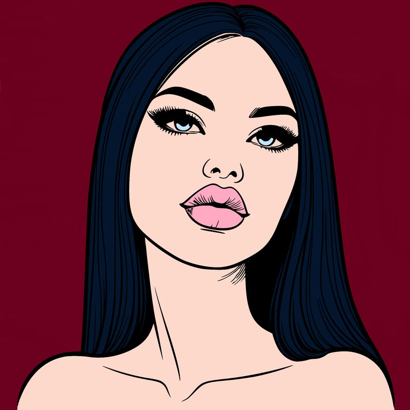 realistic woman with full lips