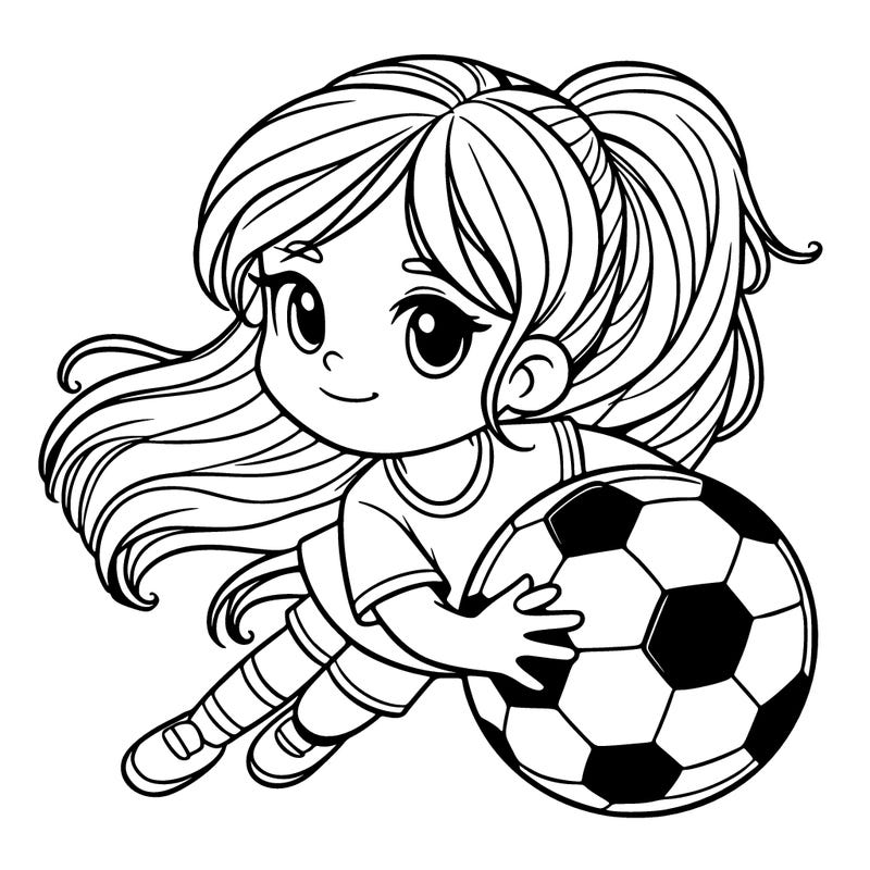 girl with a soccer ball