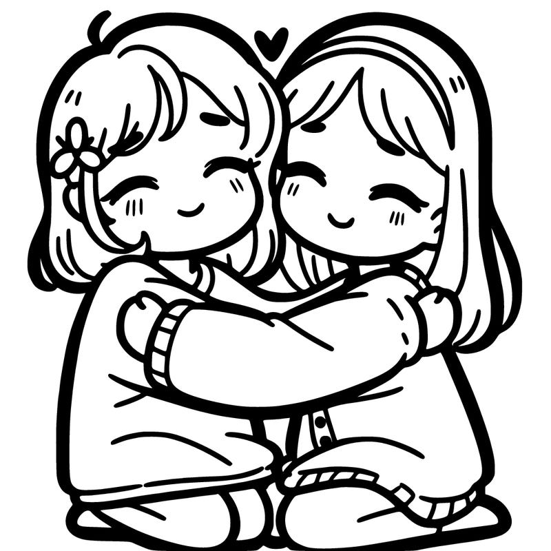 girls hugging each other