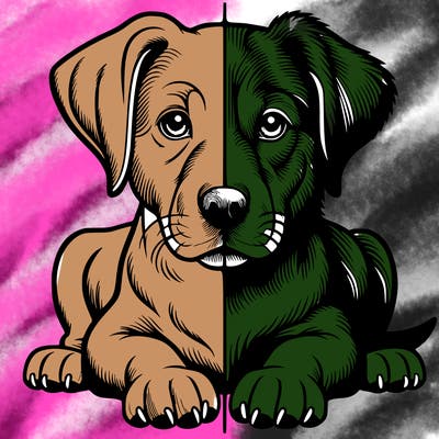 realistic dog split picture