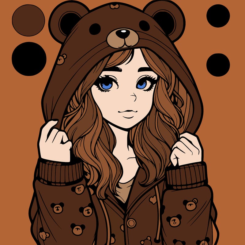 realistic girl in a animal pjs hoodie