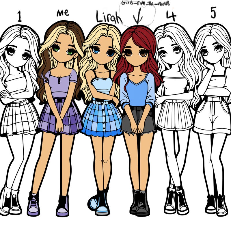 a group of girls realistic