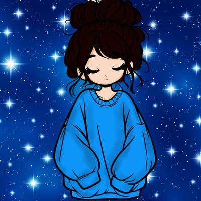 girl with baggy sweatshirt and messy bun