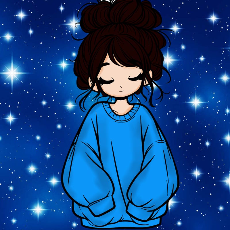 girl with baggy sweatshirt and messy bun