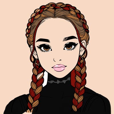 realistic girl with braids
