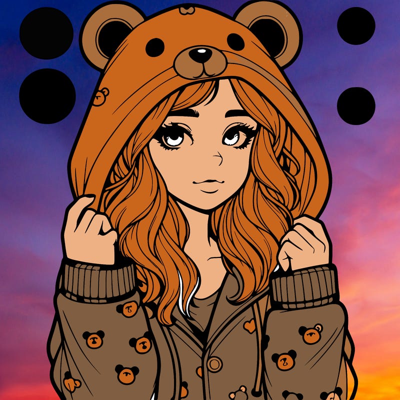 realistic girl in a animal pjs hoodie