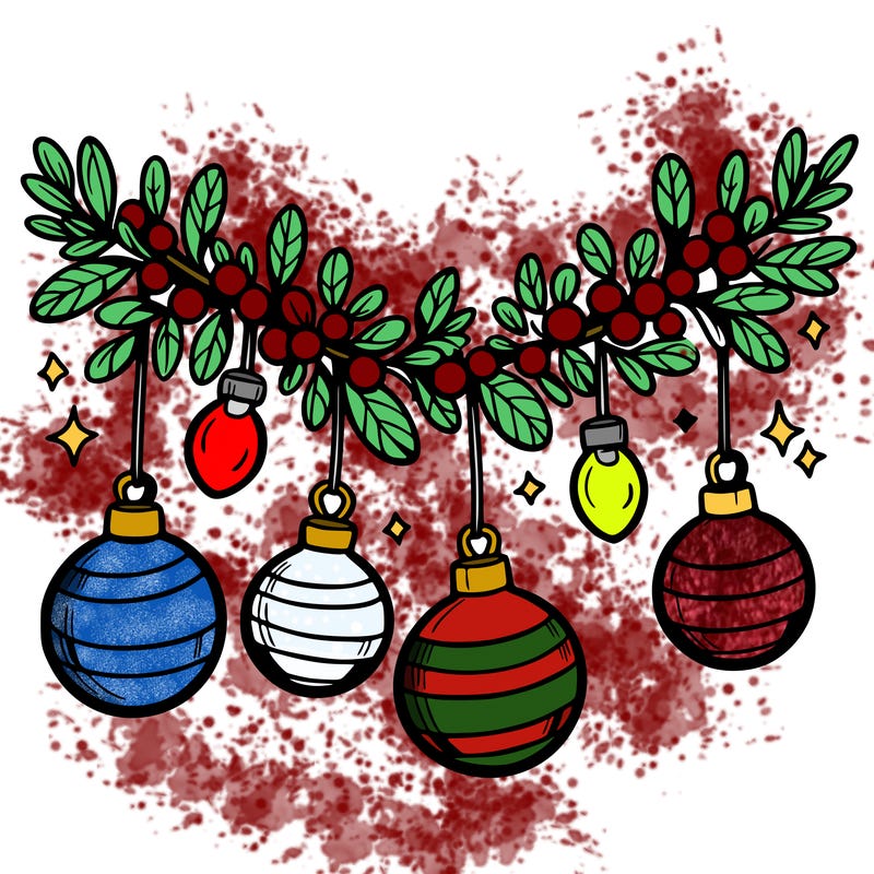 christmas garland with big bulbs
