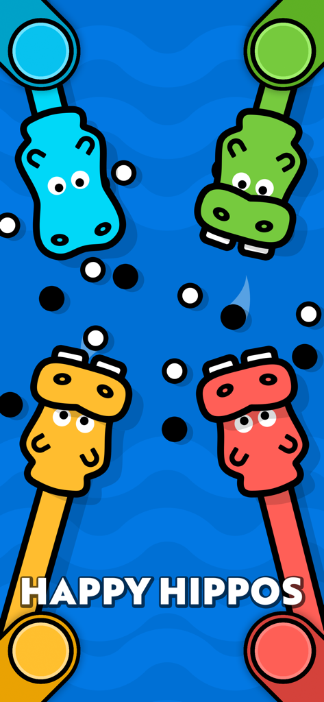 Happy Hippos mini game for four players on one screen