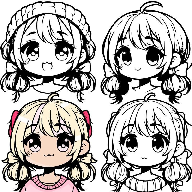 manga character girl kid