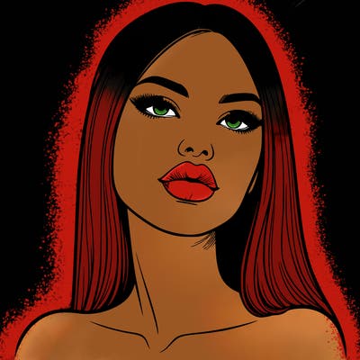 realistic woman with full lips