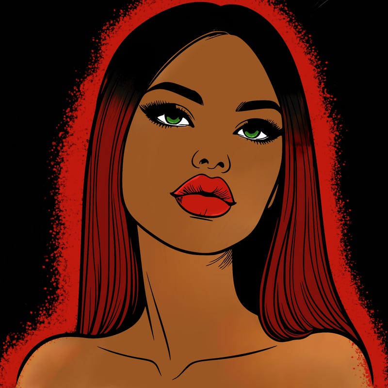realistic woman with full lips