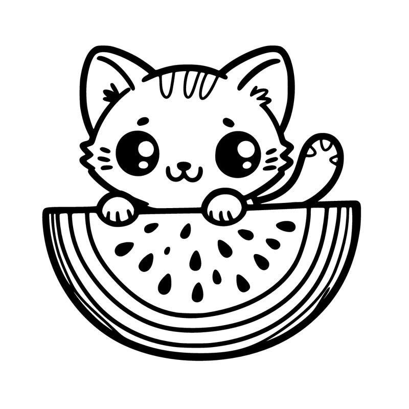 cute watermelon kitten