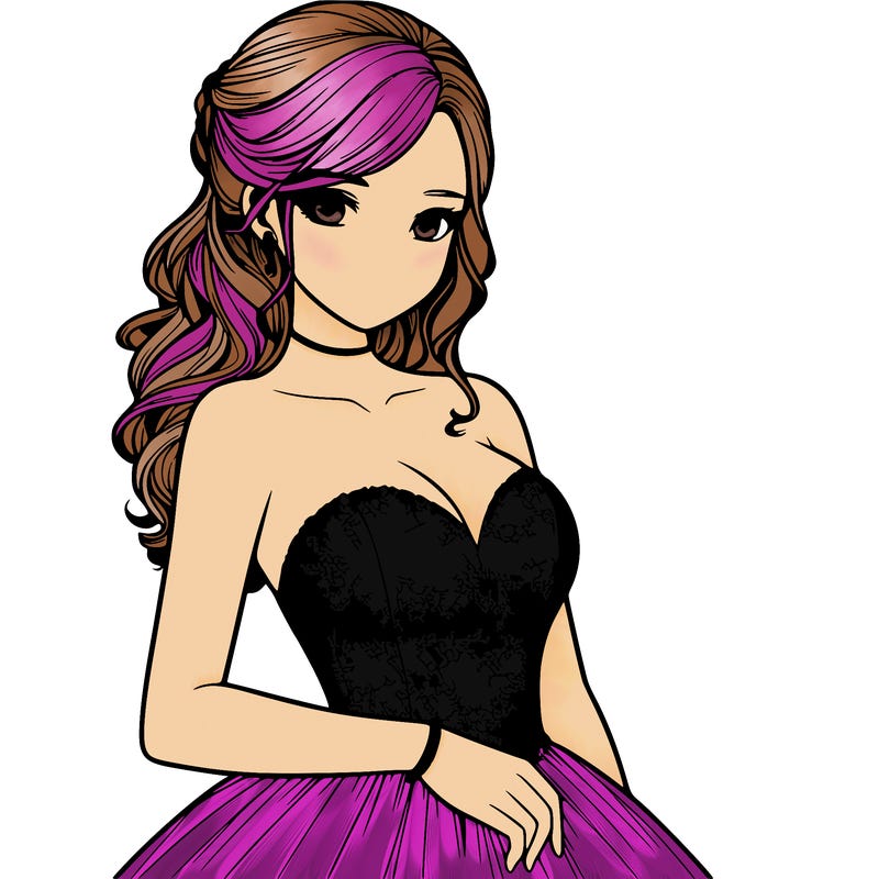 realistic girl in prom dress