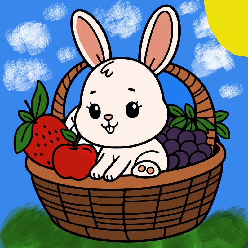 bunny in a fruit basket
