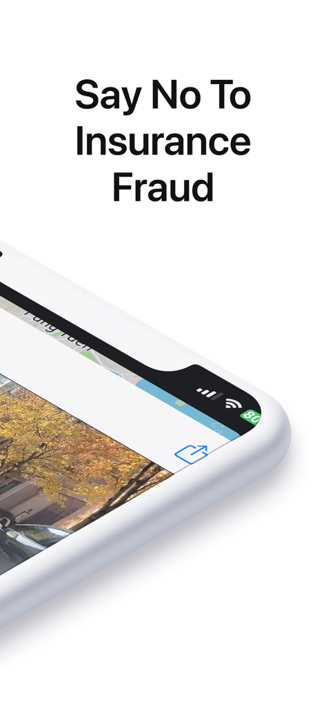 DashMap - A promotional screen for DashMap app with the text Say No To Insurance Fraud