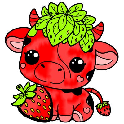 cute strawberry cow