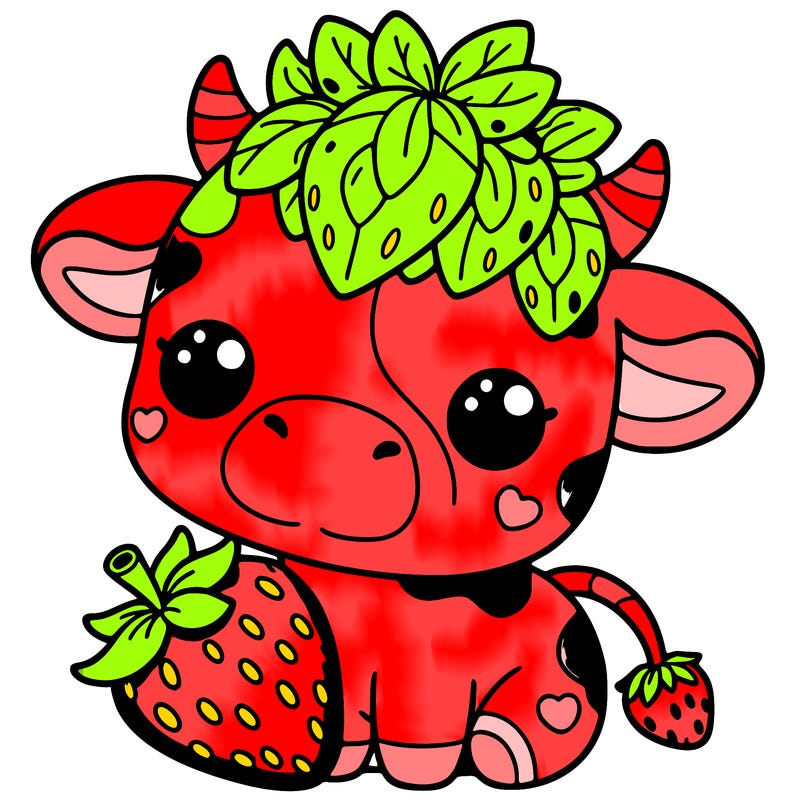 cute strawberry cow