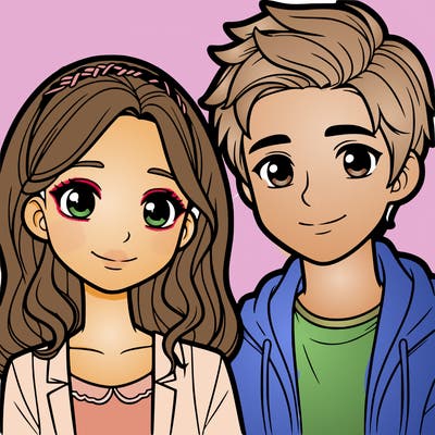 teenage girl and boy.