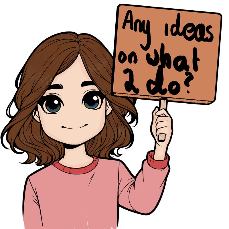 realistic girl holding up a sign