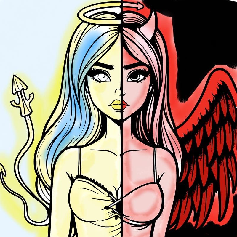 devil vs angel realistic girl