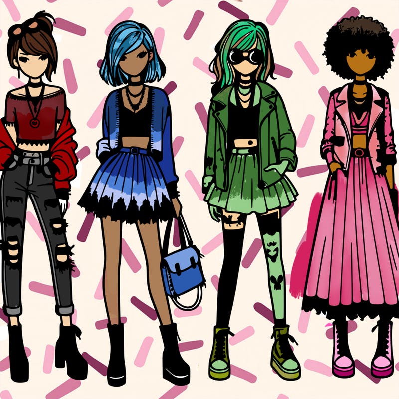 fashion dresses models punk