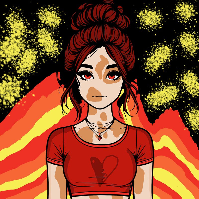 realistic girl with messy bun and croptop