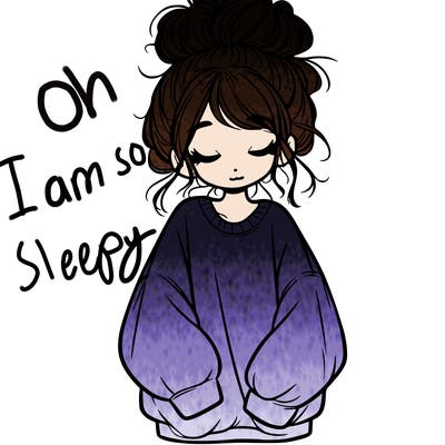 girl with baggy sweatshirt and messy bun