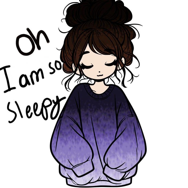 girl with baggy sweatshirt and messy bun