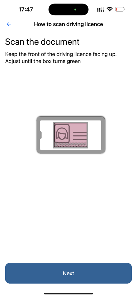 Identificatie-app AMP Groep - Anleitung zur Überprüfung des Führerscheins in der Identificatie-app der AMP Groep