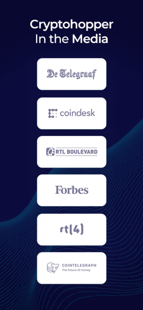 Cryptohopper - Crypto Trading - Cryptohopper app featured in major media outlets including Forbes CoinDesk and CoinTelegraph