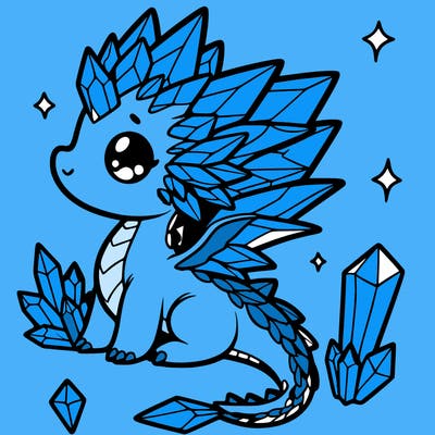 little cute crystal dragon