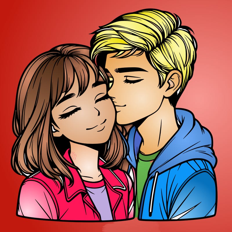 realistic girl and boy  love